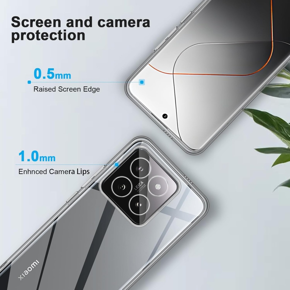 Husa pentru Xiaomi 14T din silicon transparent, SKDR ClearGuard - Transparent - 2 | YEO