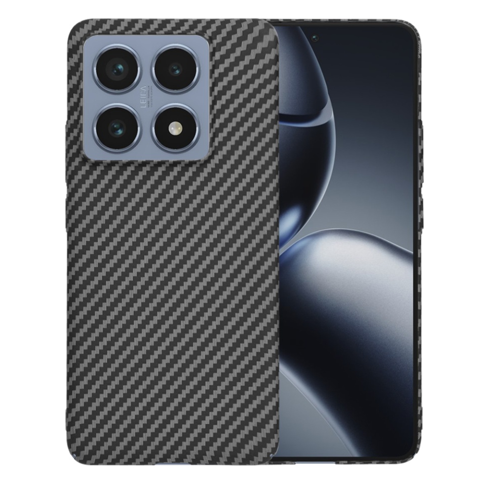 Husa pentru Xiaomi 14T Pro, Finisaj Premium cu Textura de Carbon, Design Elegant, SKDR CarbonFlex - Negru