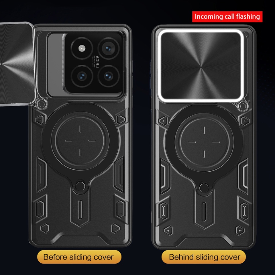 Husa pentru Xiaomi 14T Pro, SKYDDAR INNOVATION, CamGuard Pro, Inel Magnetic, Protectie Camera, set cu sticker, Albastru - 3 | YEO