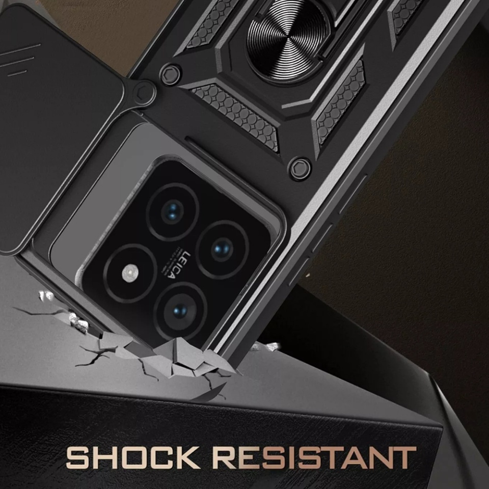 Husa pentru Xiaomi 15 cu inel magnetic si protectie camera Skyddar CamShield - Negru - 3 | YEO