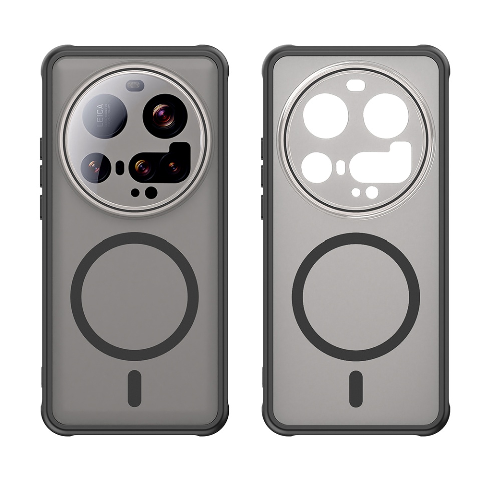 Husa pentru Xiaomi 15 Ultra, SKYDDAR INNOVATION, HaloFrost MagSafe II, Antisoc, set cu sticker, Negru - 1 | YEO