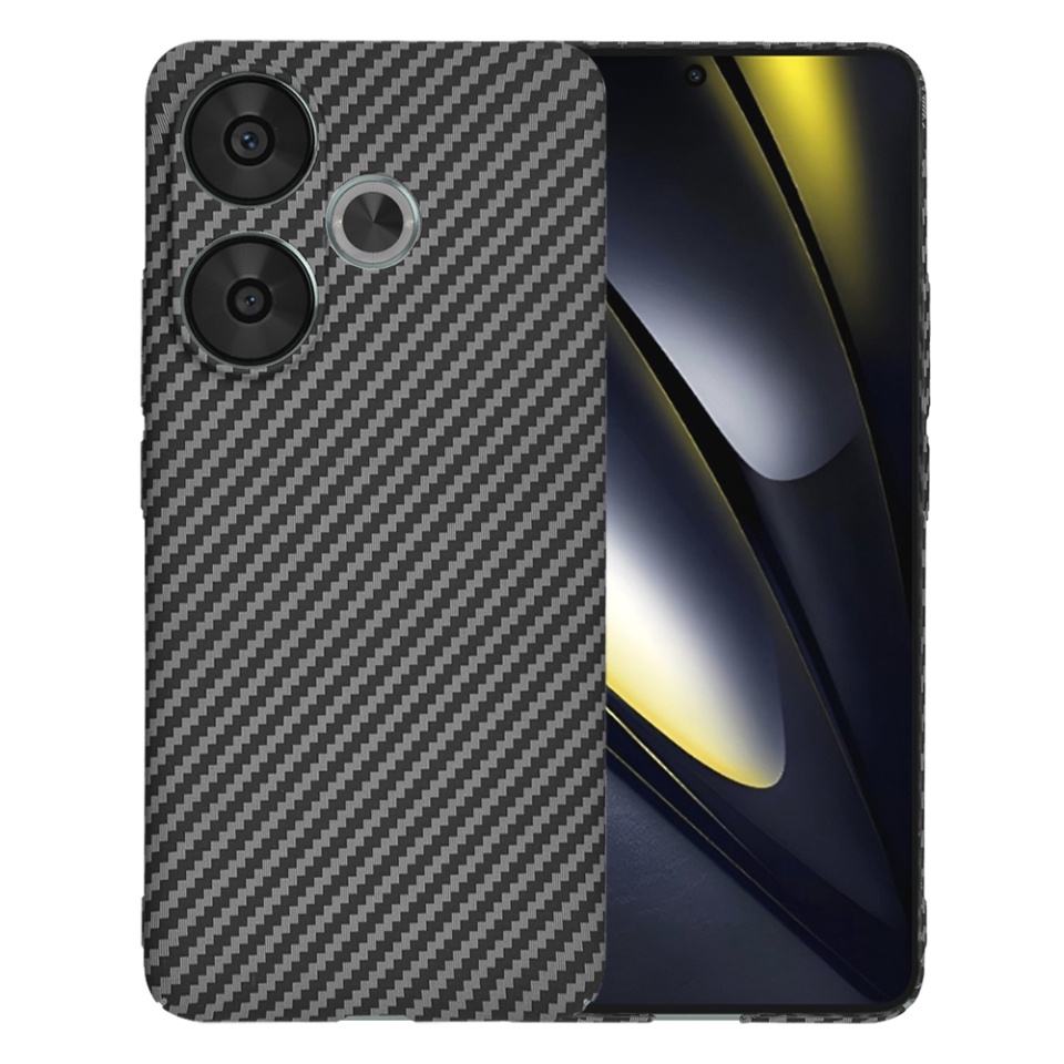 Husa pentru Xiaomi Poco F6, Finisaj Premium cu Textura de Carbon, Design Elegant, SKDR CarbonFlex - Negru