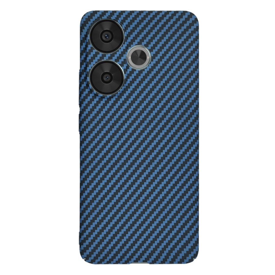 Husa pentru Xiaomi Poco F6, Finisaj Premium cu Textura de Carbon, Design Elegant, SKDR CarbonFlex - Cyan - 2 | YEO
