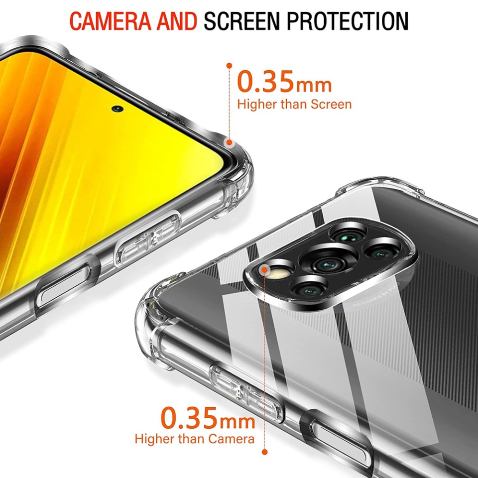 Husa pentru Xiaomi Poco X3 Pro / Poco X3 NFC / Poco X3 , SKYDDAR INNOVATION, Shockproof Clear din Silicon Slim, Transparenta, set cu sticker - 3 | YEO