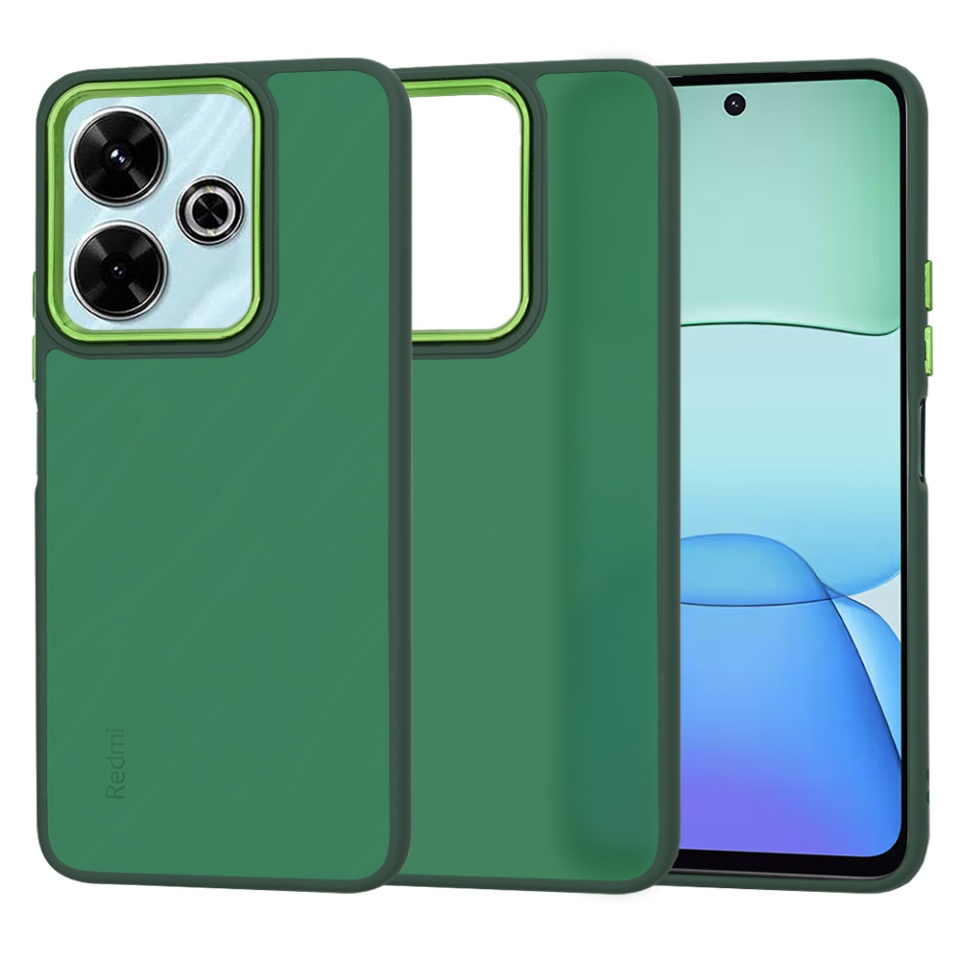 Husa pentru Xiaomi Redmi 13 / Poco M6 4G, ce Absoarbe Cele mai Aspre Socuri, Skyddar Frosted - Verde inchis