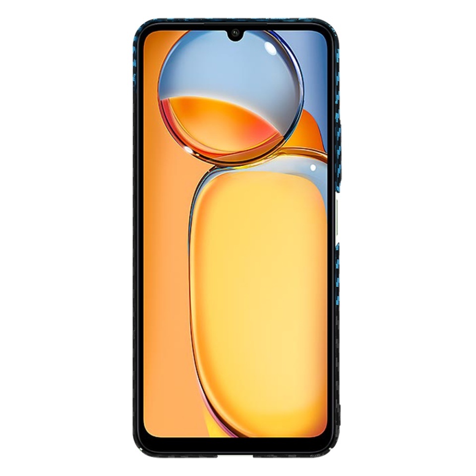 Husa pentru Xiaomi Redmi 13C 4G / Poco C65 / Redmi 13C 5G, SKYDDAR INNOVATION, textura carbon, Carbonite FiberShell, set cu sticker, Bleu, - 1 | YEO