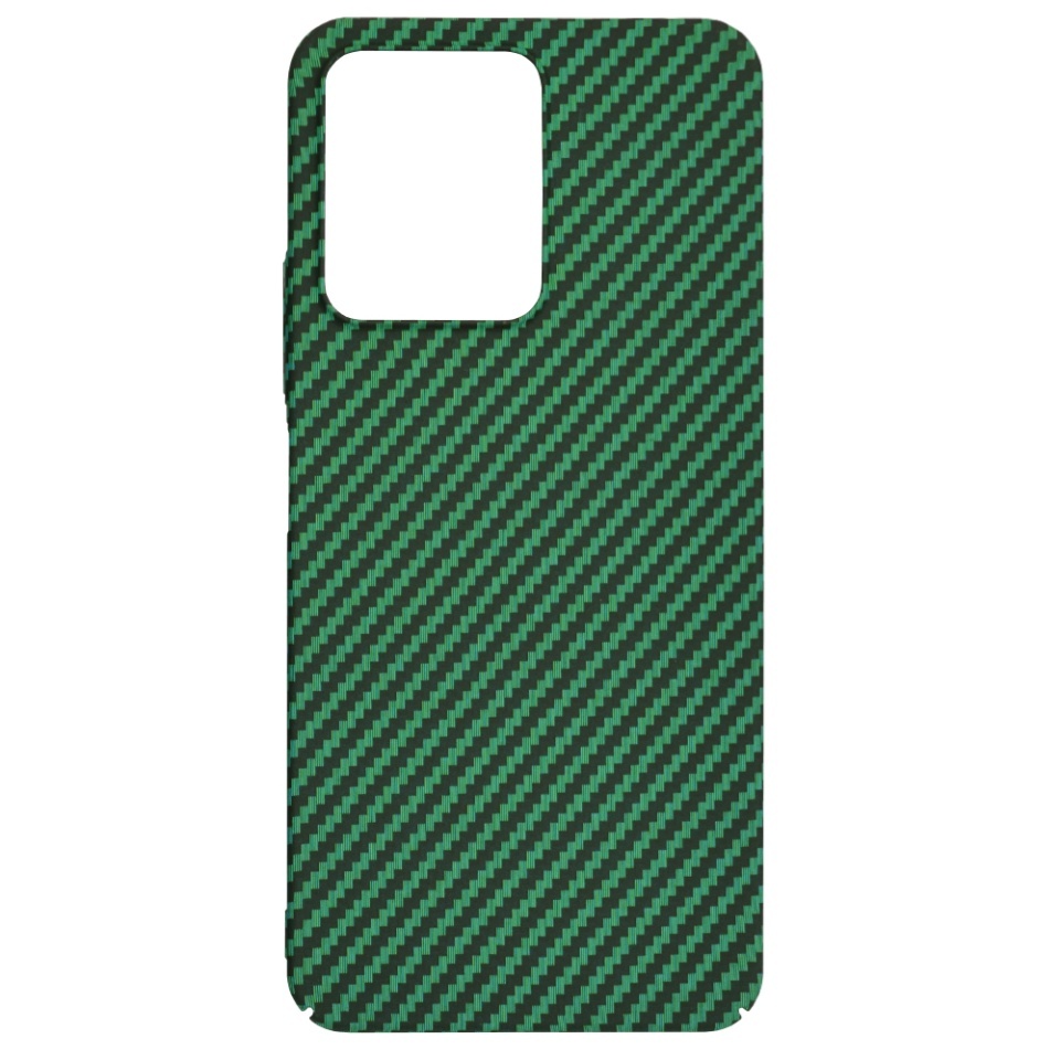 Husa pentru Xiaomi Redmi 13C 4G / Poco C65 / Redmi 13C 5G, SKYDDAR INNOVATION, textura carbon, Carbonite FiberShell, set cu sticker, Verde, - 3 | YEO