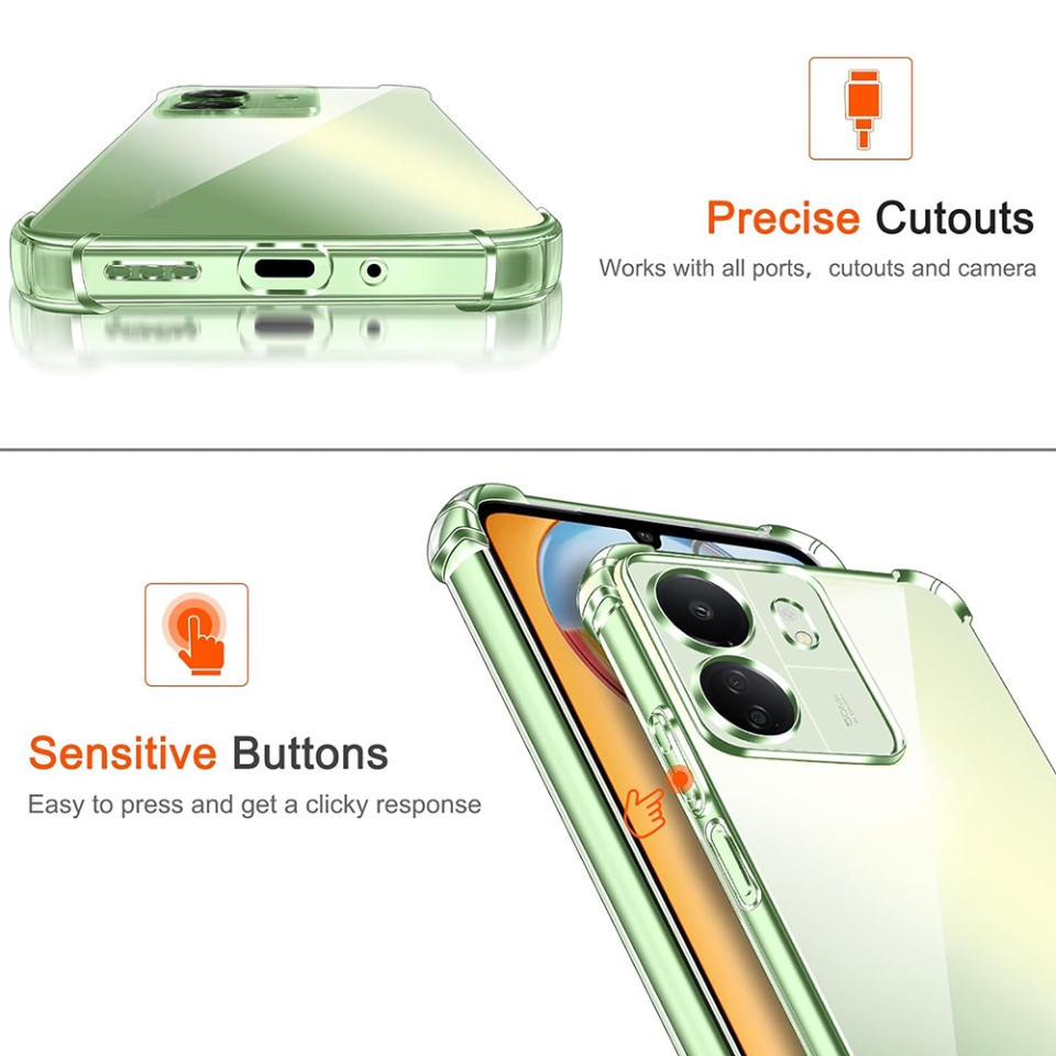 Husa pentru Xiaomi Redmi 13C 4G / Poco C65 , SKYDDAR INNOVATION, Shockproof Clear din Silicon Slim, Transparenta, set cu sticker - 2 | YEO
