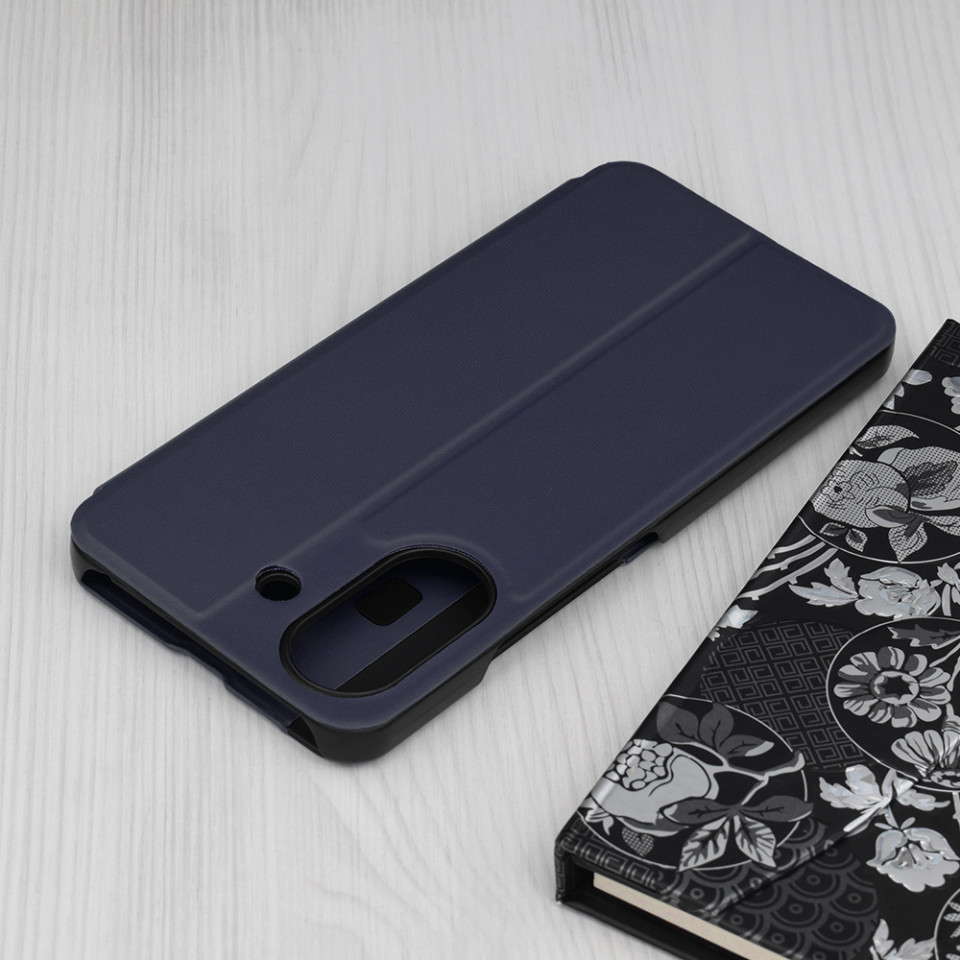 Husa pentru Xiaomi Redmi 13C 4G / Poco C65 tip carte, Skyddar Eco View Leather - Albastru - 2 | YEO