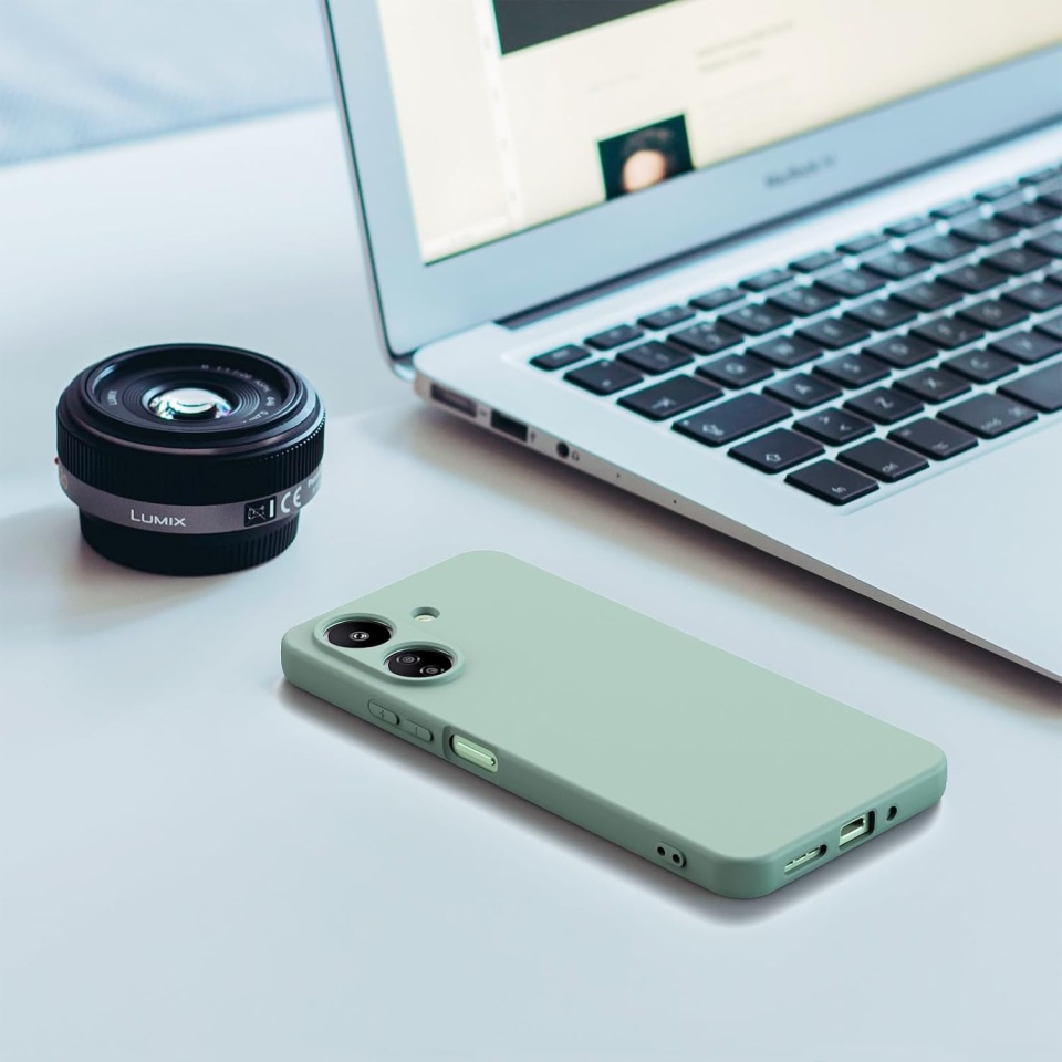 Husa pentru Xiaomi Redmi 13C 5G / Poco M6 din Silicon Catifelat, Protectie Premium, Skyddar SoftElegance - Verde - 1 | YEO