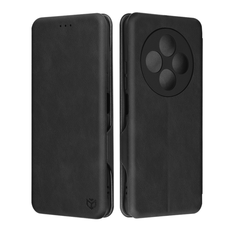Husa pentru Xiaomi Redmi 14C / Poco C75, SKYDDAR INNOVATION, Safe Wallet tip carte din Piele Ecologica, Suport Carduri, Inchidere Magnetica, Negru, set cu sticker