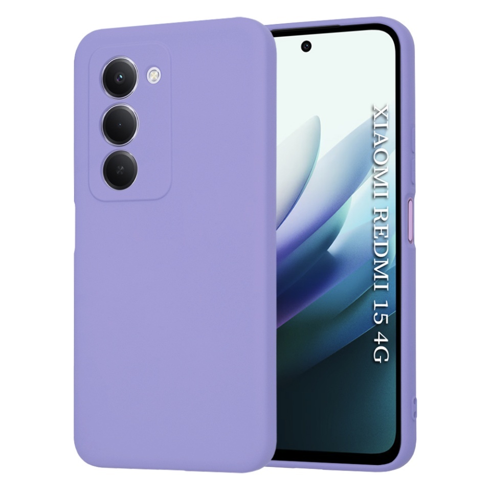 Husa pentru Xiaomi Redmi 15 5G / Redmi 15 4G, SKYDDAR INNOVATION, din Silicon Catifelat, SoftElegance, set cu sticker, Violet