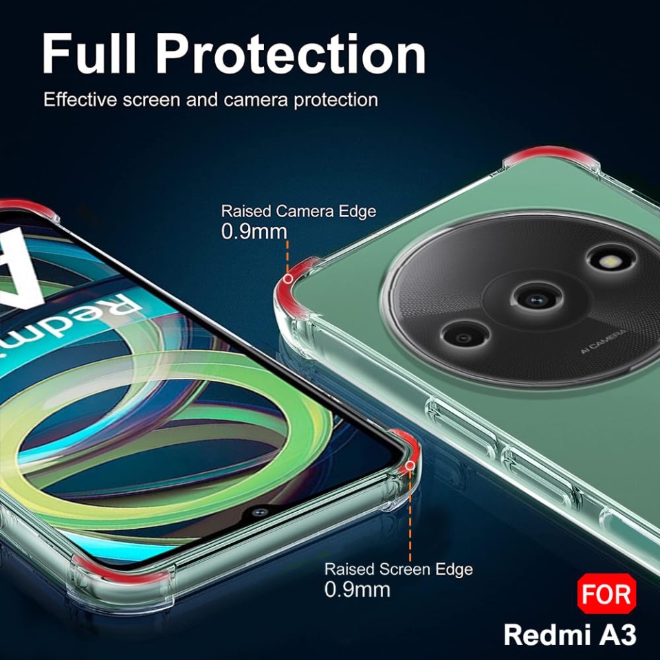 Husa pentru Xiaomi Redmi A3 / Redmi A3x , SKYDDAR INNOVATION, Shockproof Clear din Silicon Slim, Transparenta, set cu sticker - 2 | YEO