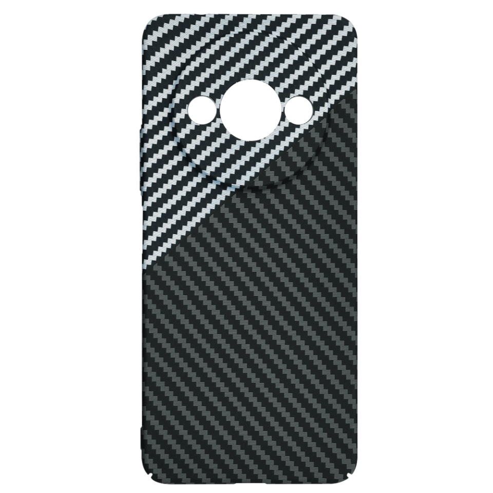 Husa pentru Xiaomi Redmi A3 / Redmi A3x, SKYDDAR INNOVATION, textura carbon, Carbonite FiberShell, set cu sticker, Gri, - 3 | YEO