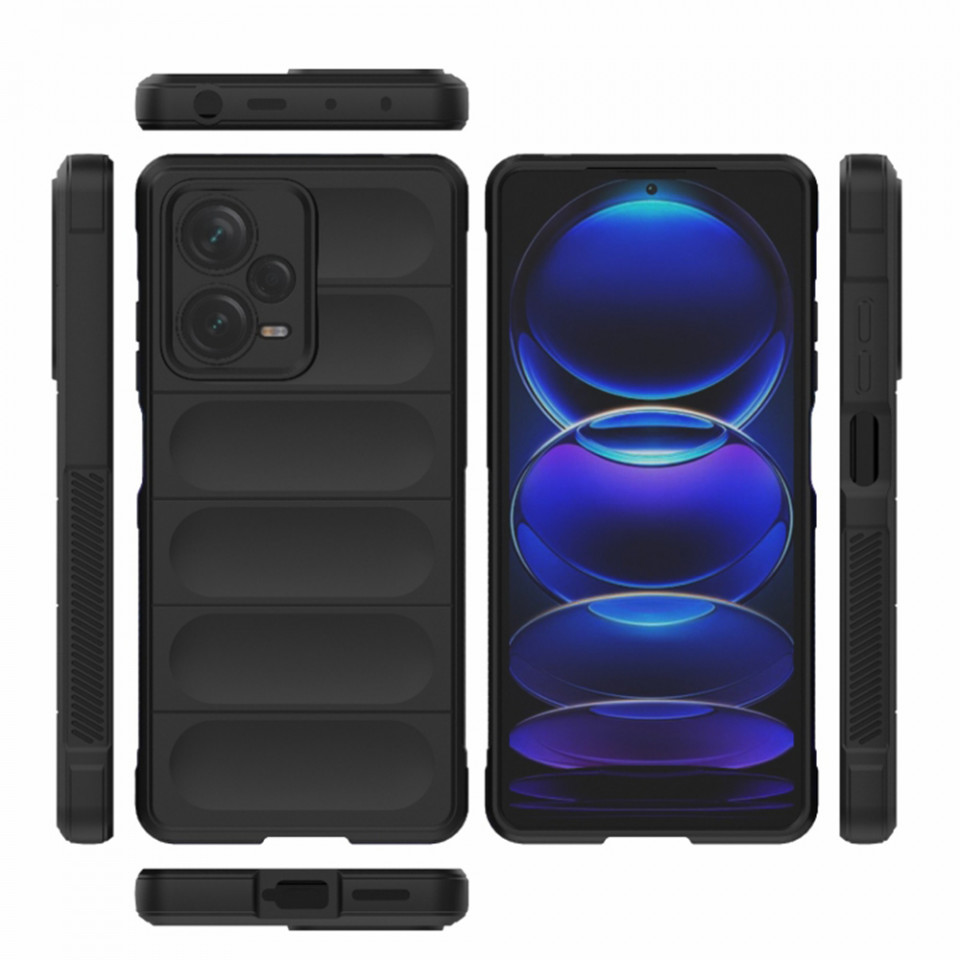 Husa pentru Xiaomi Redmi Note 12 Pro 5G eleganta, din silicon mat, SKDR Vogue - Negru - 1 | YEO
