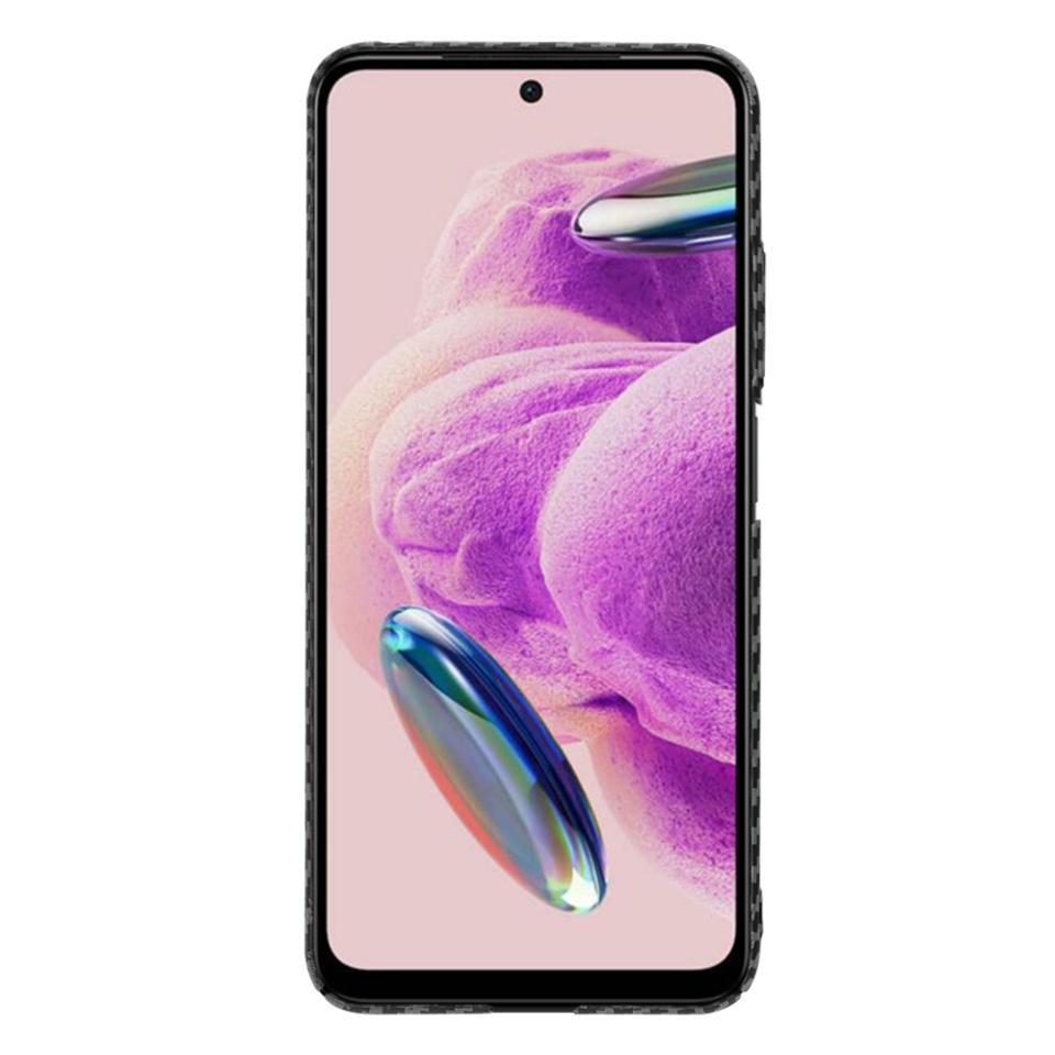 Husa pentru Xiaomi Redmi Note 12S, SKYDDAR INNOVATION, textura carbon, Carbonite FiberShell, set cu sticker, Negru, - 1 | YEO