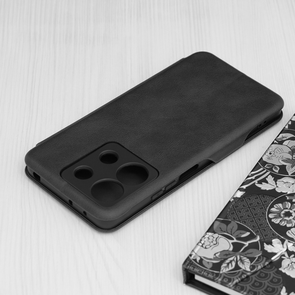 Husa pentru Xiaomi Redmi Note 13 5G, SKYDDAR INNOVATION, Safe Wallet tip carte din Piele Ecologica, Suport Carduri, Inchidere Magnetica, Negru, set cu sticker - 3 | YEO