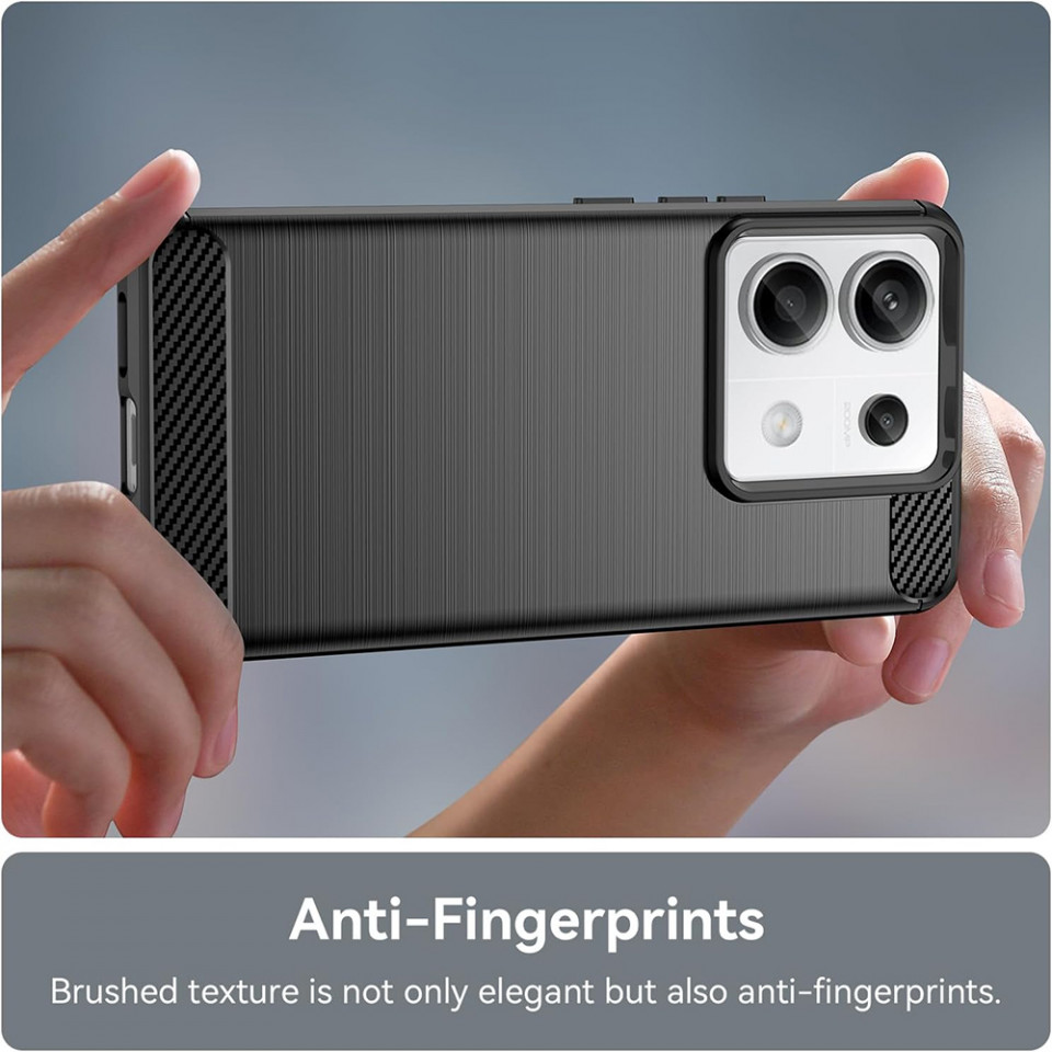 Husa pentru Xiaomi Redmi Note 13 Pro 5G Carbon Silicon Skyddar, Anti-Amprente - Negru - 3 | YEO