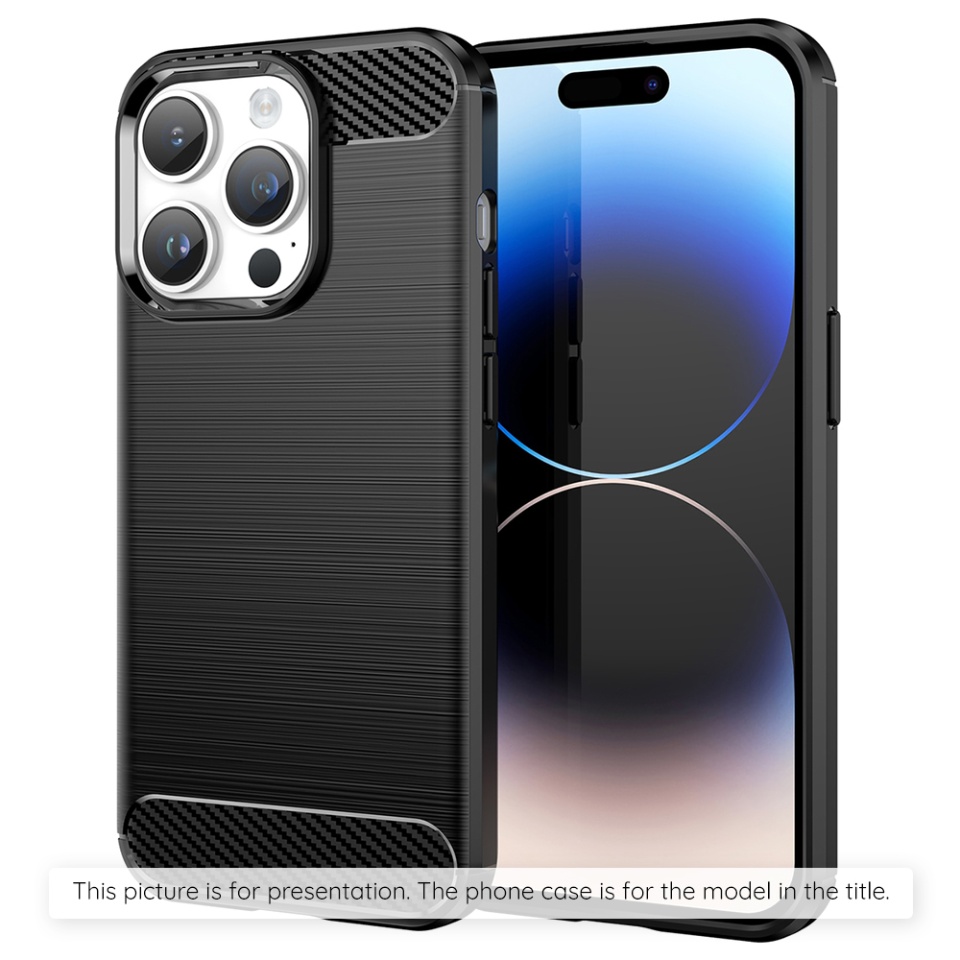 Husa pentru Xiaomi Redmi Note 14 4G (164,84 x 78,15 x 8,16mm), SKYDDAR INNOVATION, Carbon Silicone, din Silicon Premium, Slim, cu textura Fibra Carbon, Negru, set cu sticker
