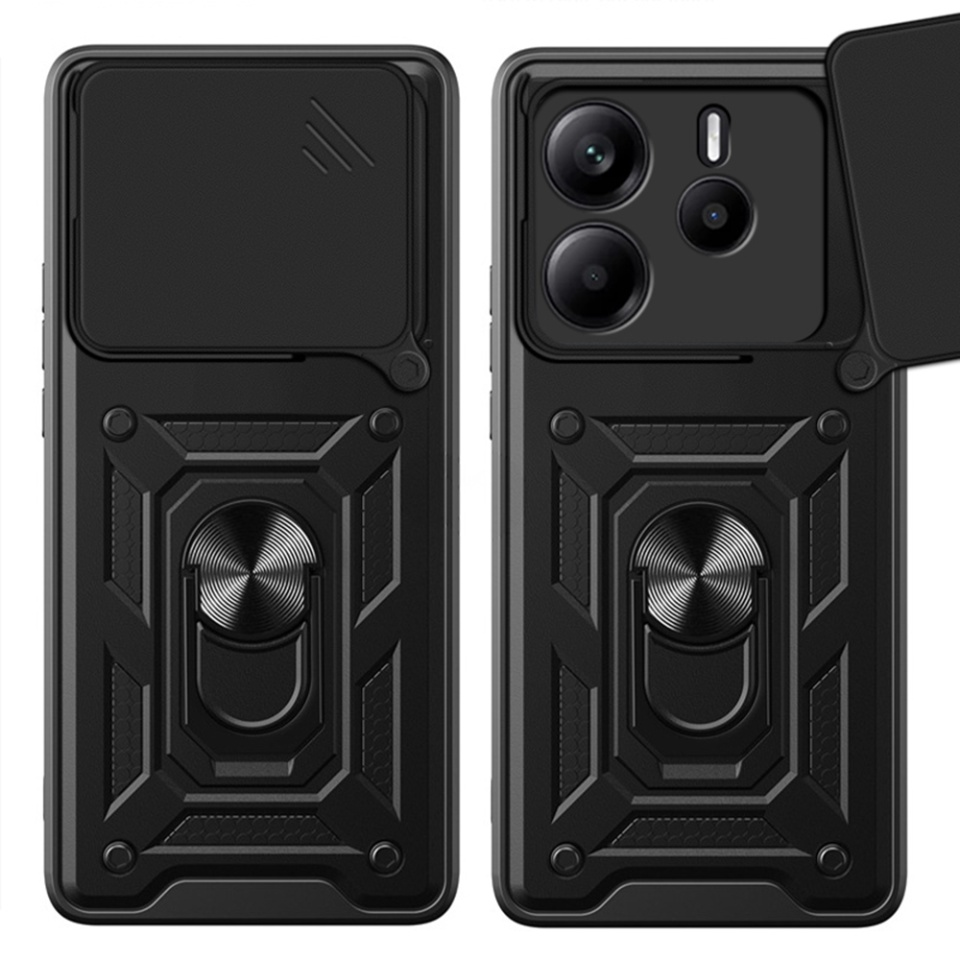 Husa pentru Xiaomi Redmi Note 14 4G (Regional), SKYDDAR INNOVATION, CamShield, Inel magnetic, set cu sticker, Verde - 2 | YEO