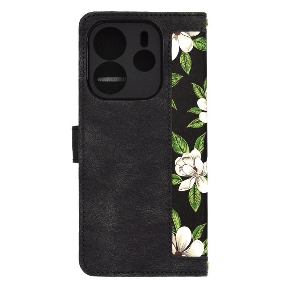 Husa pentru Xiaomi Redmi Note 14 4G (Regional), SKYDDAR INNOVATION, Flipcraft din Piele Ecologică, Stand Integrat, Buzunare pentru Carduri, set cu sticker, Negru - 2 | YEO