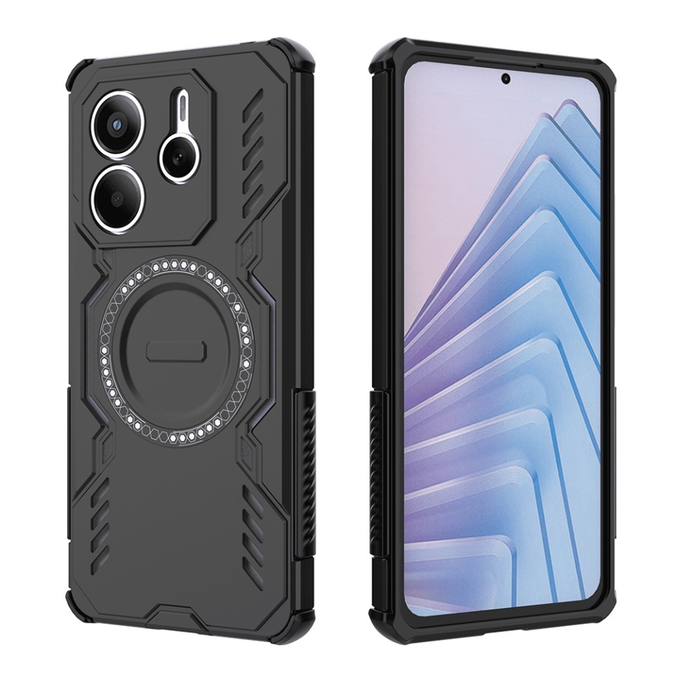 Husa pentru Xiaomi Redmi Note 14 5G, SKYDDAR INOVATION, ArmorMag, Magsafe, set cu sticker, Negru - 1 | YEO