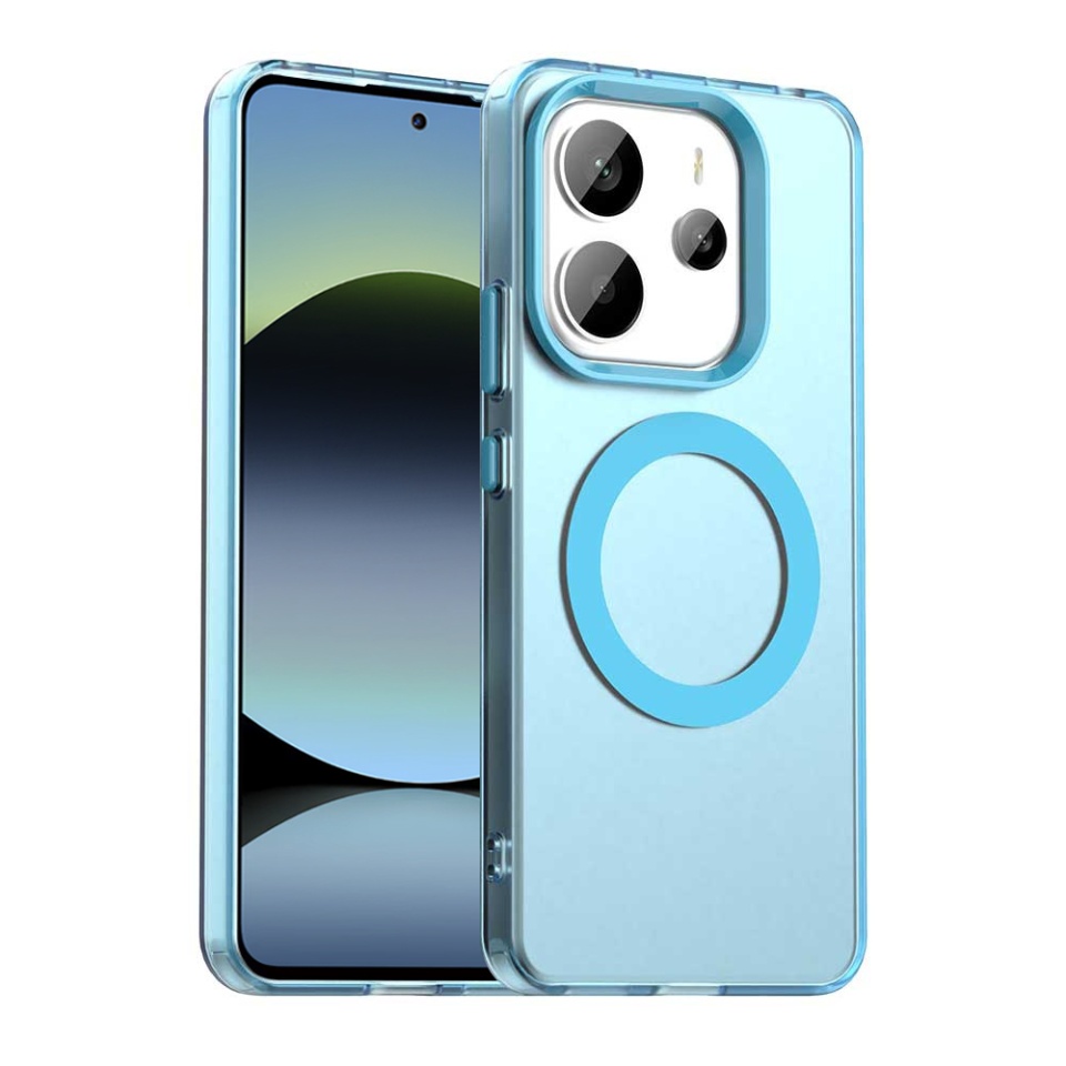 Husa pentru Xiaomi Redmi Note 14 5G, SKYDDAR INOVATION, CandyCase, Magsafe, set cu sticker, Albastru