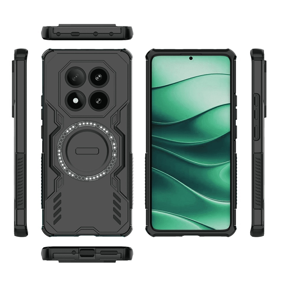 Husa pentru Xiaomi Redmi Note 14 Pro 5G / Poco X7, SKYDDAR INOVATION, ArmorMag, Magsafe, set cu sticker, Negru - 3 | YEO