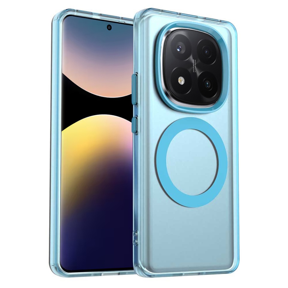 Husa pentru Xiaomi Redmi Note 14 Pro+ 5G, SKYDDAR INOVATION, CandyCase, Magsafe, set cu sticker, Albastru