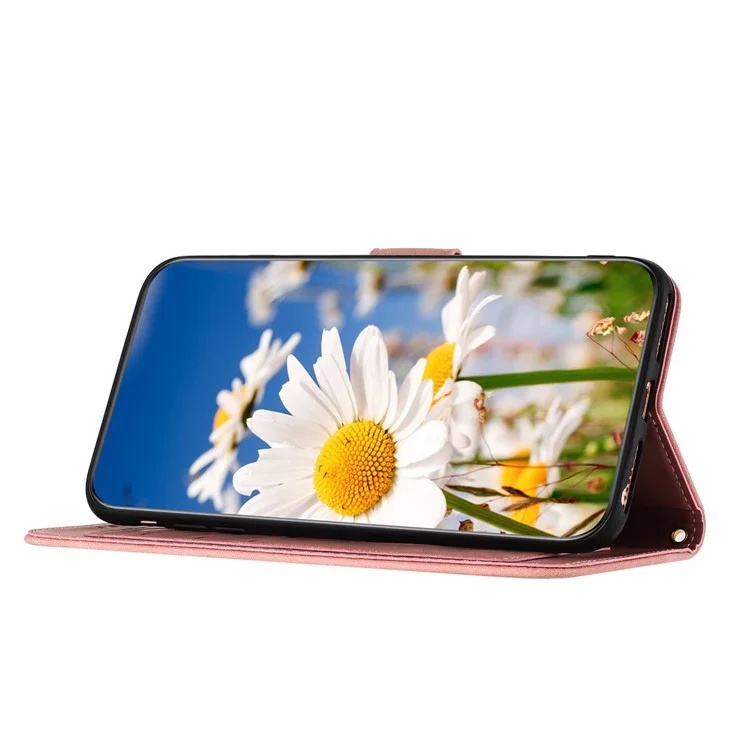 Husa pentru Xiaomi Redmi Note 14 Pro din Piele Ecologică cu Design Floral, Protecție 360°, Stand Integrat, Buzunare pentru Carduri, SKDR Floral Wallet - Roz - 2 | YEO