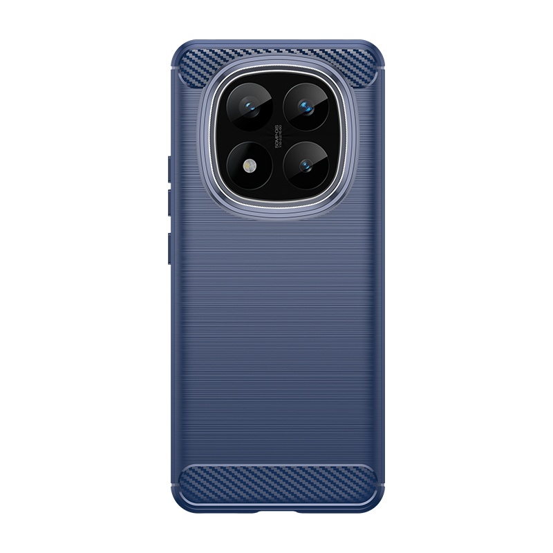 Husa pentru Xiaomi Redmi Note 14 Pro+ din Silicon Premium, Slim, cu textura Fibra Carbon - Albastru - 1 | YEO