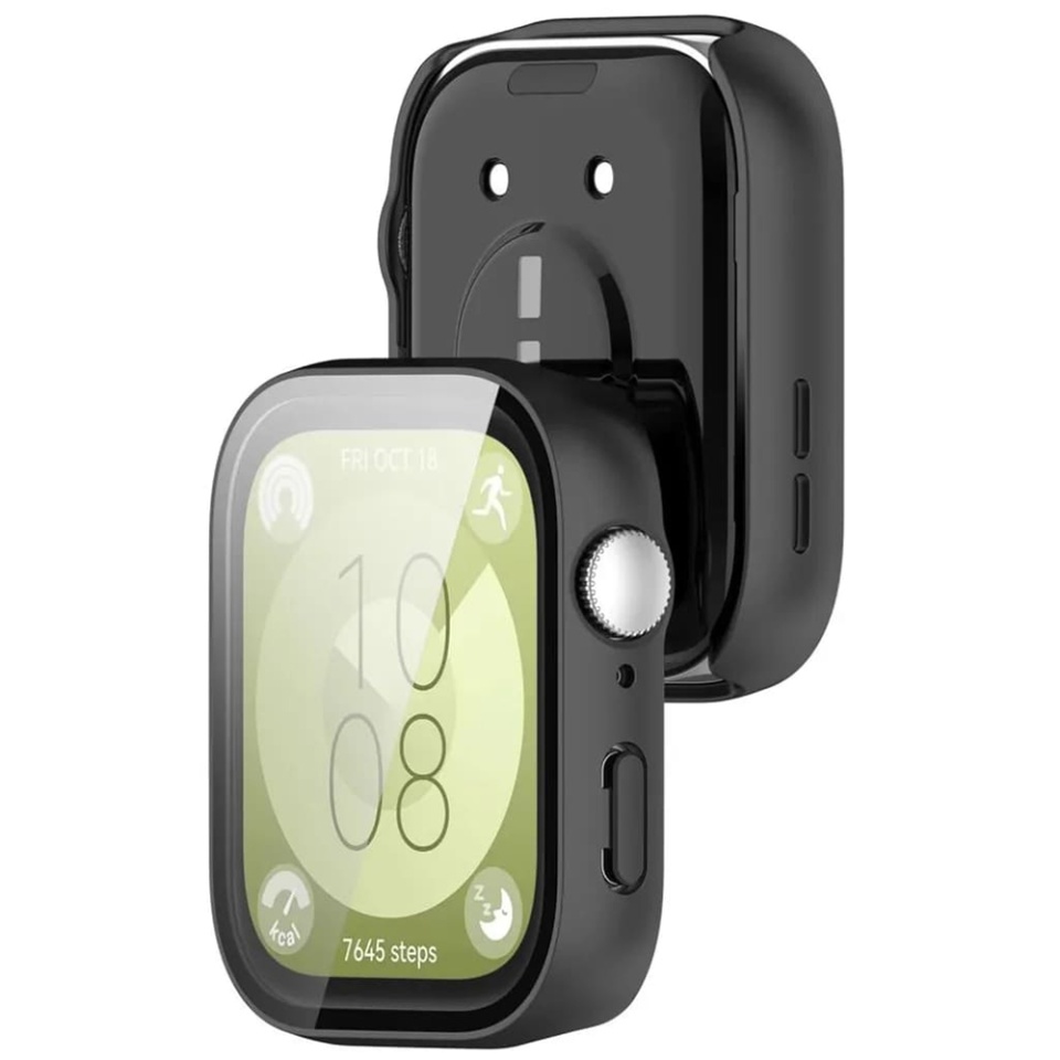 Husa Protectie 360°, Ultra-Subtire, Anti-Soc pentru Huawei Watch Fit 3, Anti-Soc Full Screen - Negru - 3 | YEO