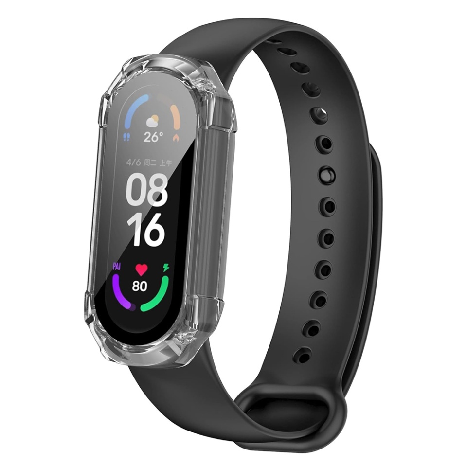 Husa Protectie 360°, Ultra-Subtire, Anti-Soc pentru Xiaomi Smart Band 7 / 7 NFC, Anti-Soc Full Screen - Transparenta