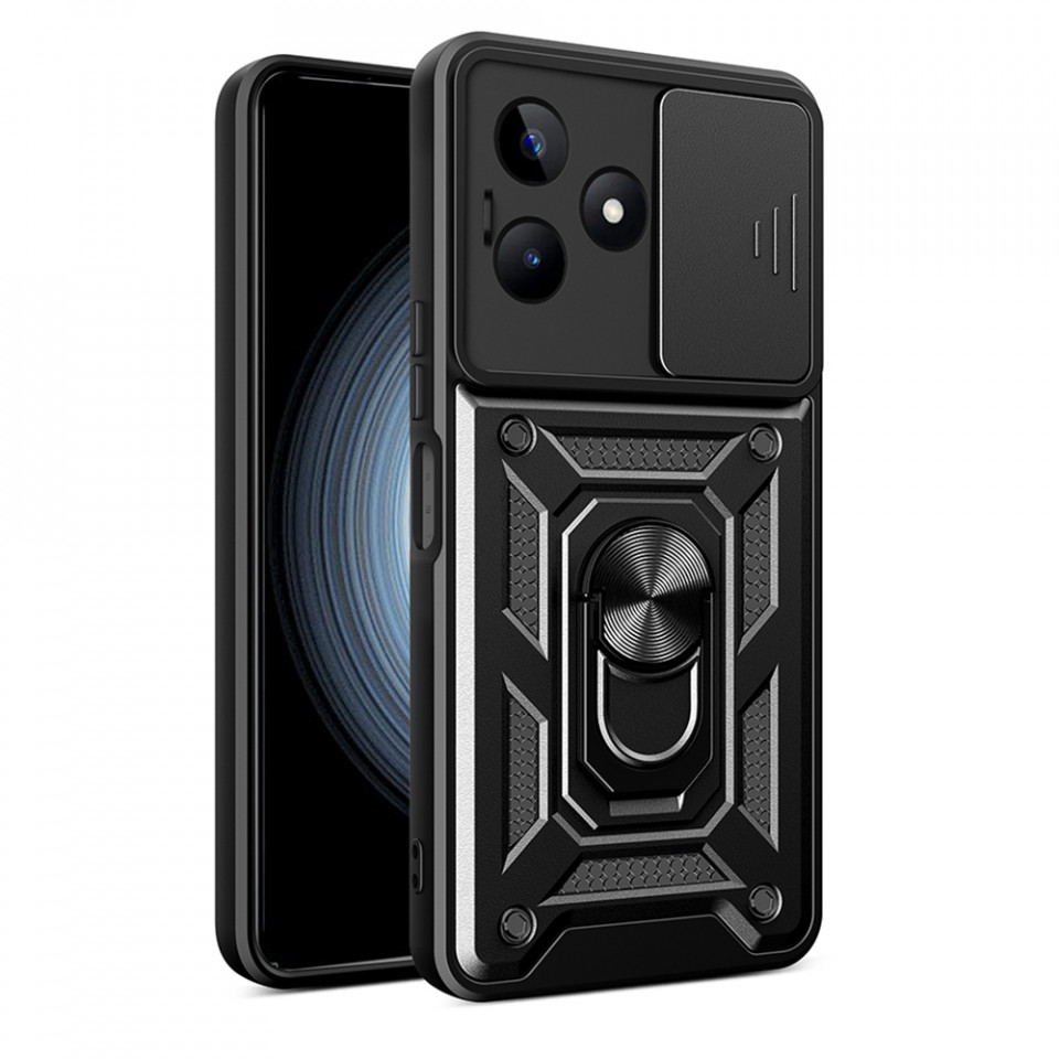 Husa Realme C53 cu inel magnetic, Techsuit CamShield - Negru