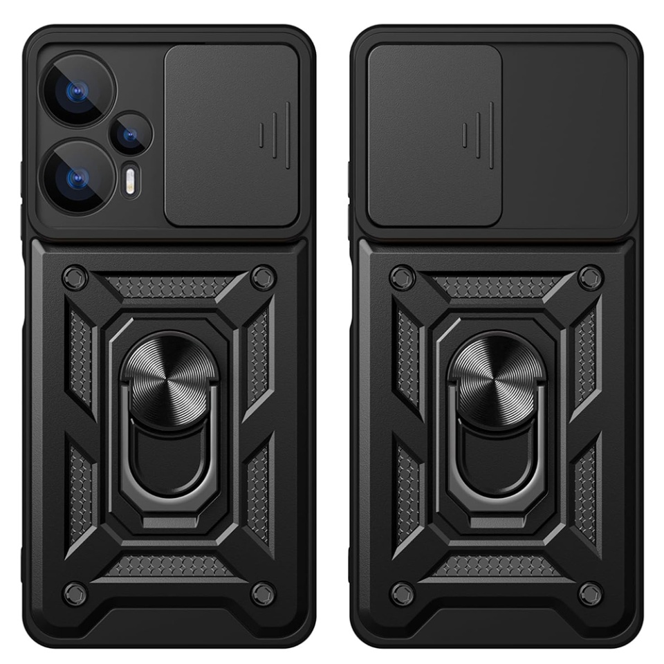 Husa Realme GT 6 / GT 6T cu inel magnetic si protectie camera Skyddar CamShield - Negru - 1 | YEO