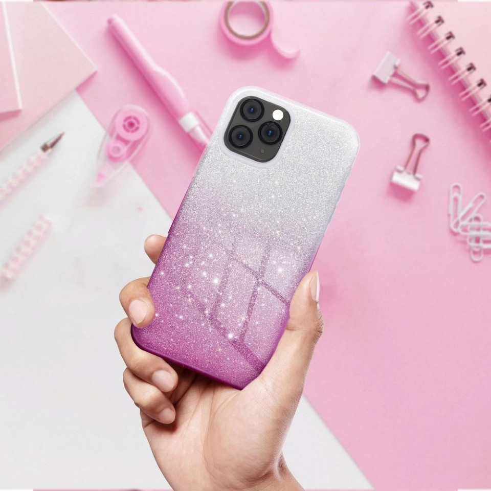 Husa Samsung Galaxy A52 5G / A52s din silicon lucios, Skyddar Shining - Transparent / Roz - 1 | YEO