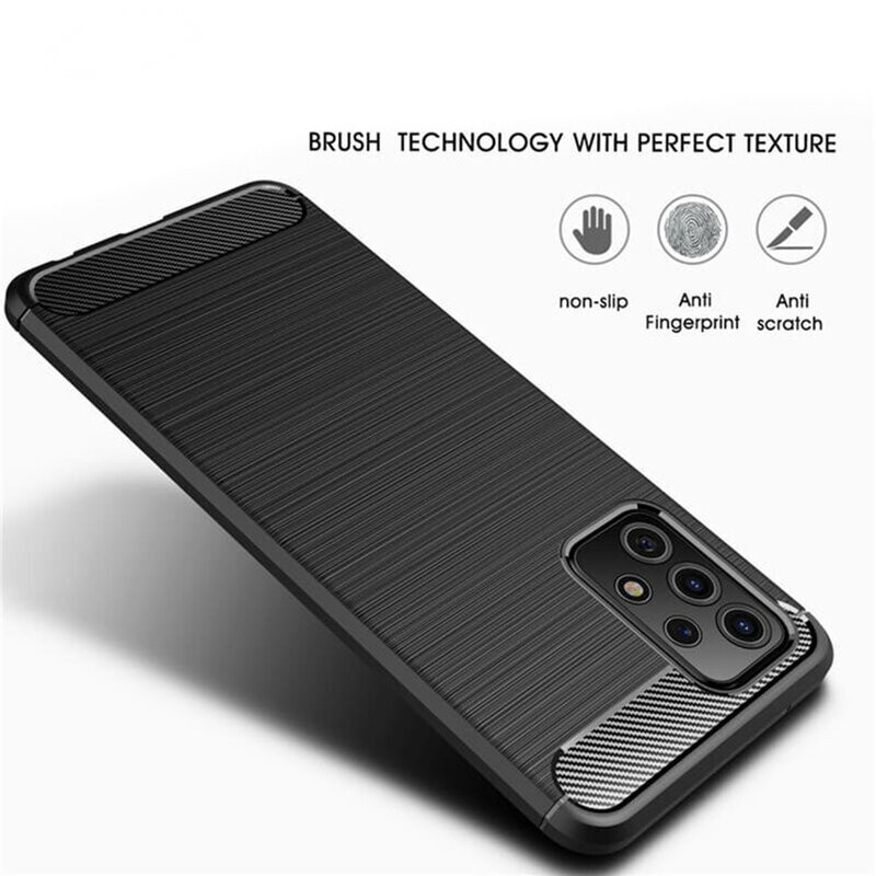 Husa Samsung Galaxy A53 5G din silicon, Slim, cu textura Fibra Carbon - Negru - 3 | YEO