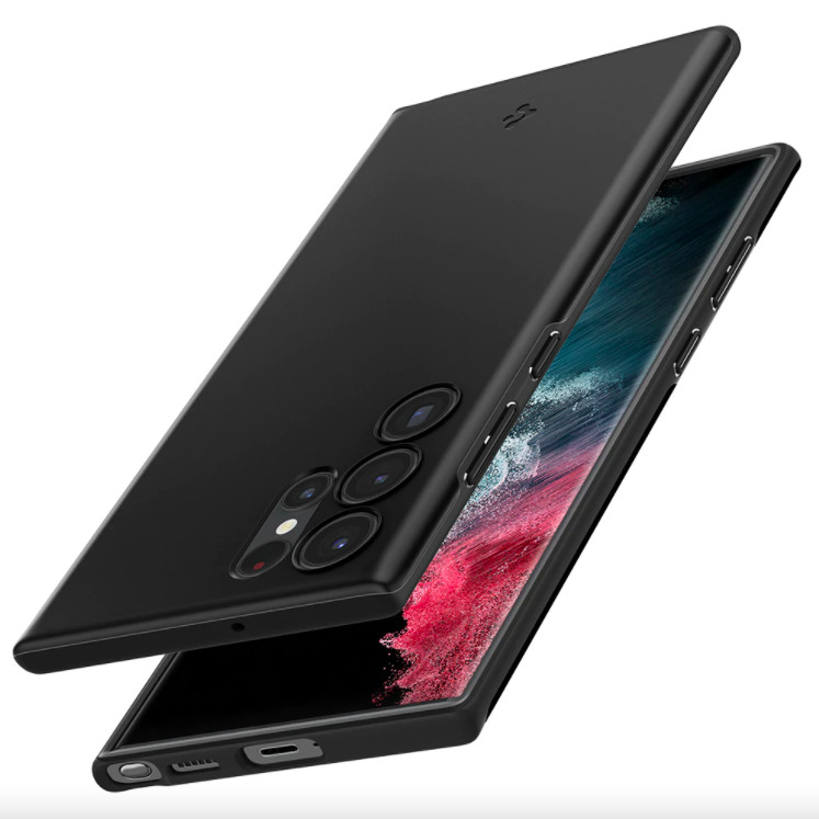 Husa Samsung Galaxy S22 Ultra, Thin Fit Spigen - Negru - 2 | YEO