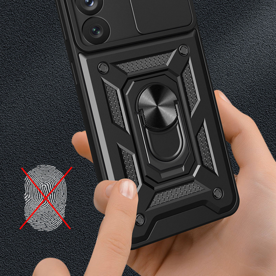 Husa Samsung Galaxy S23 cu inel magnetic si protectie camera Skyddar CamShield - Rose Gold - 1 | YEO
