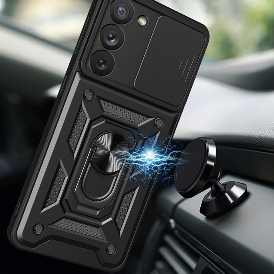 Husa Samsung Galaxy S23 cu inel magnetic si protectie camera Skyddar CamShield - Mint - 2 | YEO
