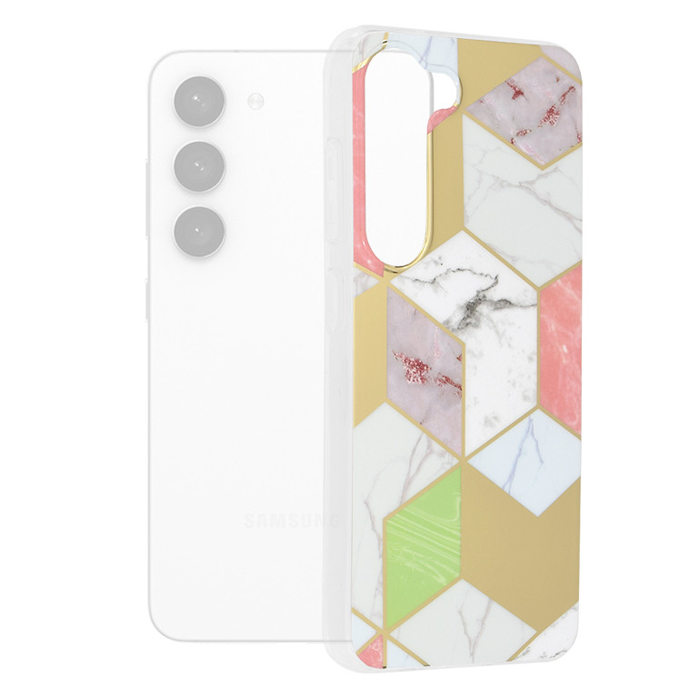 Husa Samsung Galaxy S23 Marble Series, Techsuit - Purple Hex