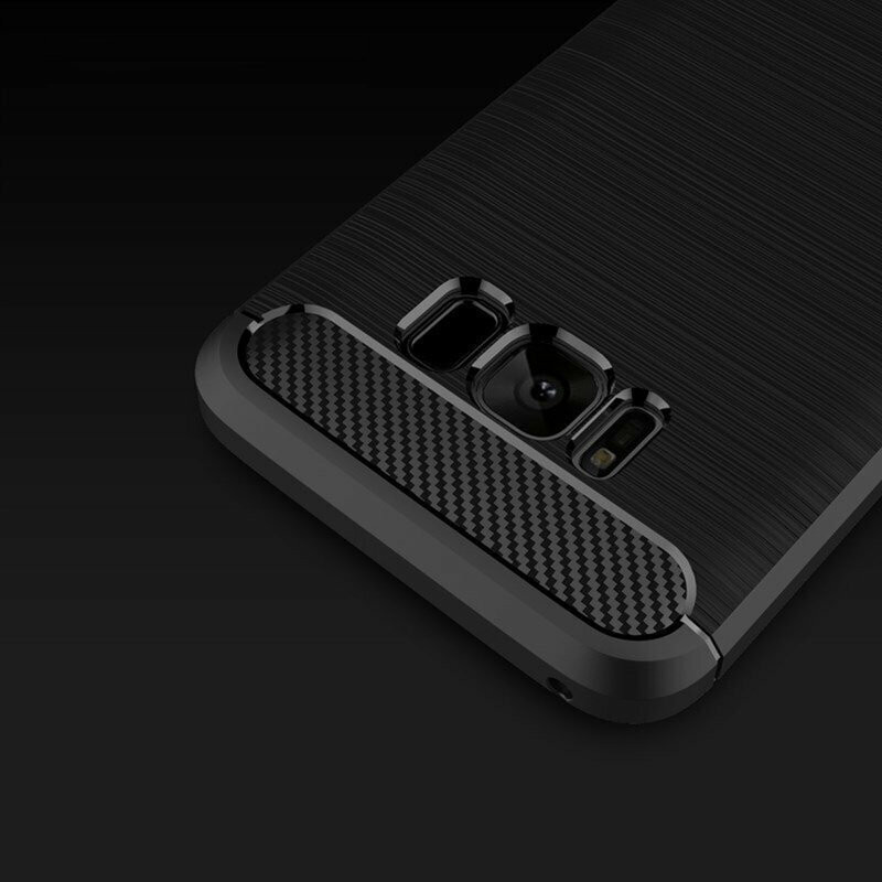 Husa Samsung Galaxy S8 din silicon, Slim, cu textura Fibra Carbon - Negru - 2 | YEO