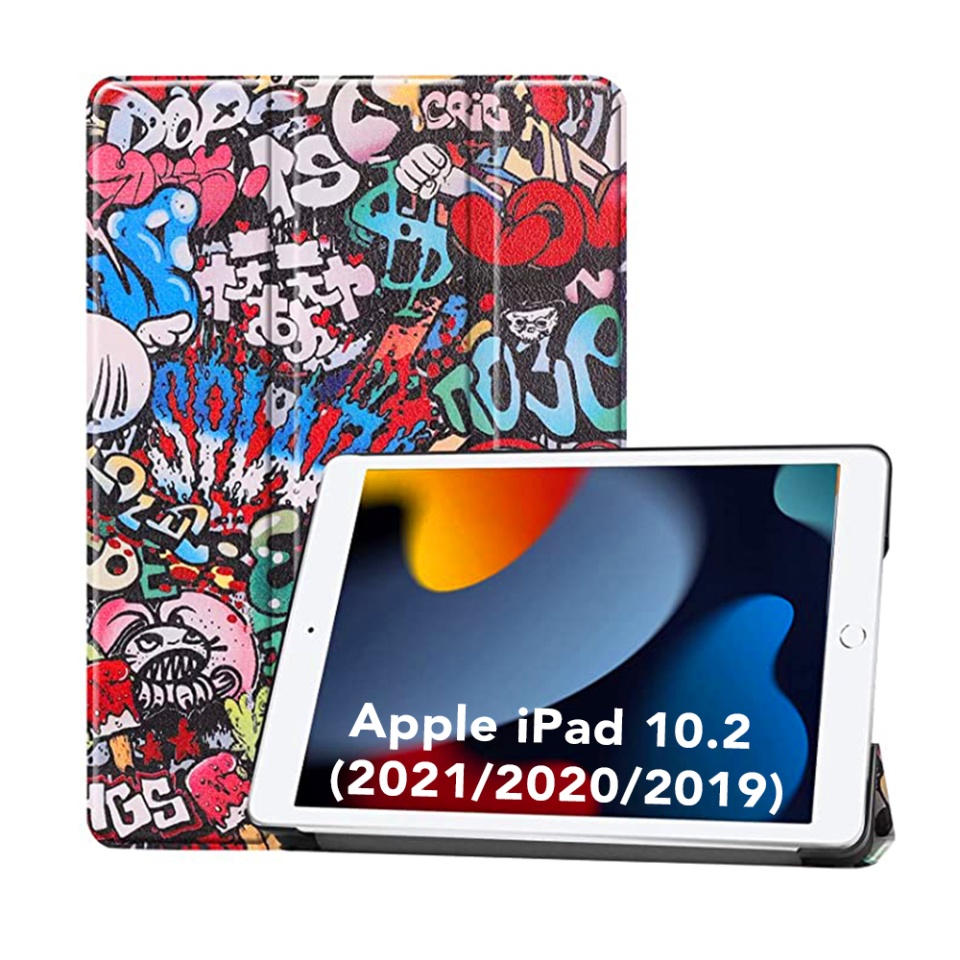 Husa tableta pentru Apple iPad 10.2 (2021/2020/2019) cu suport Multi-Unghi și functie Sleep/Wake , SKYDDAR FoldVision Colour - Urban Vibe