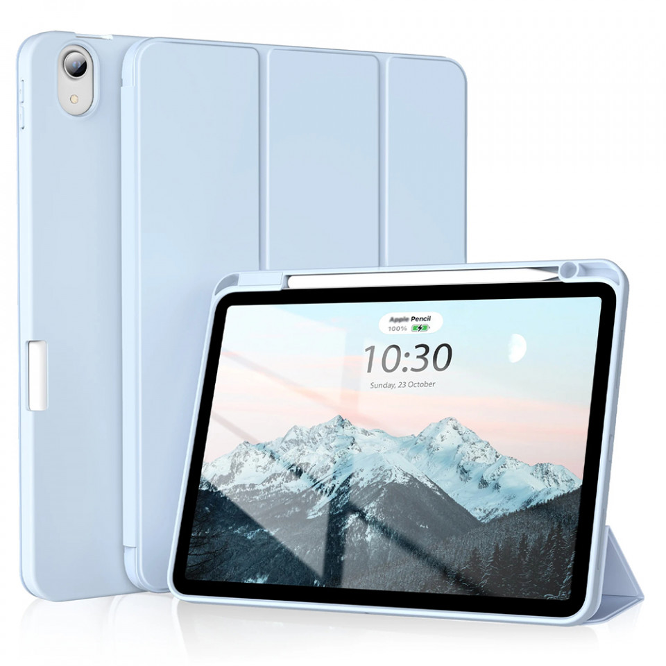 Husa tableta pentru iPad Air 4 (2020) / Air 5 (2022) cu suport 2 Unghiuri și functie Sleep/Wake, SKDR OfficeMate - Bleu