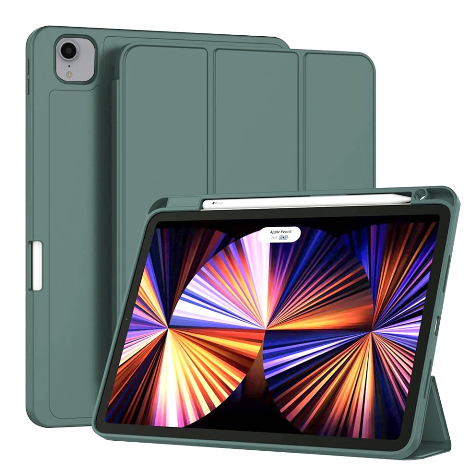 Husa tableta pentru iPad Pro 11 (2018 / 2020 / 2021 / 2022) cu suport cu 2 Unghiuri și functie Sleep/Wake, SKDR OfficeMate - Verde inchis