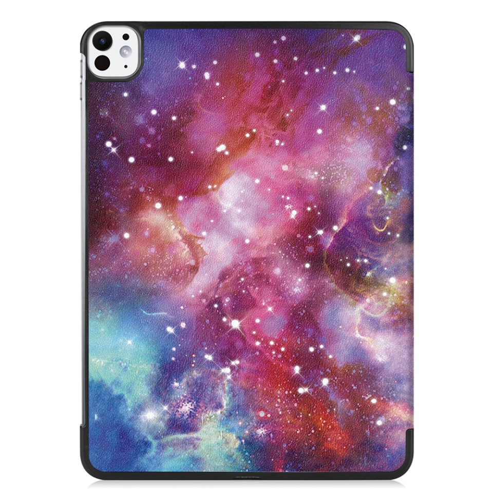 Husa tableta pentru iPad Pro 11 (2024), SKYDDAR INNOVATION, cu suport Multi-Unghi si functie Sleep/Wake, FoldPro, Galaxy, set cu sticker - 2 | YEO