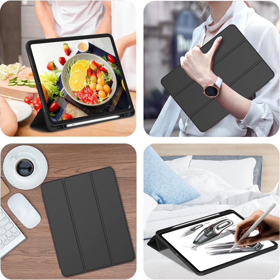 Husa tableta pentru iPad Pro 12.9 (2018/2020/2021/2022) cu suport cu 2 Unghiuri și functie Sleep/Wake, SKDR OfficeMate - Verde deschis - 3 | YEO