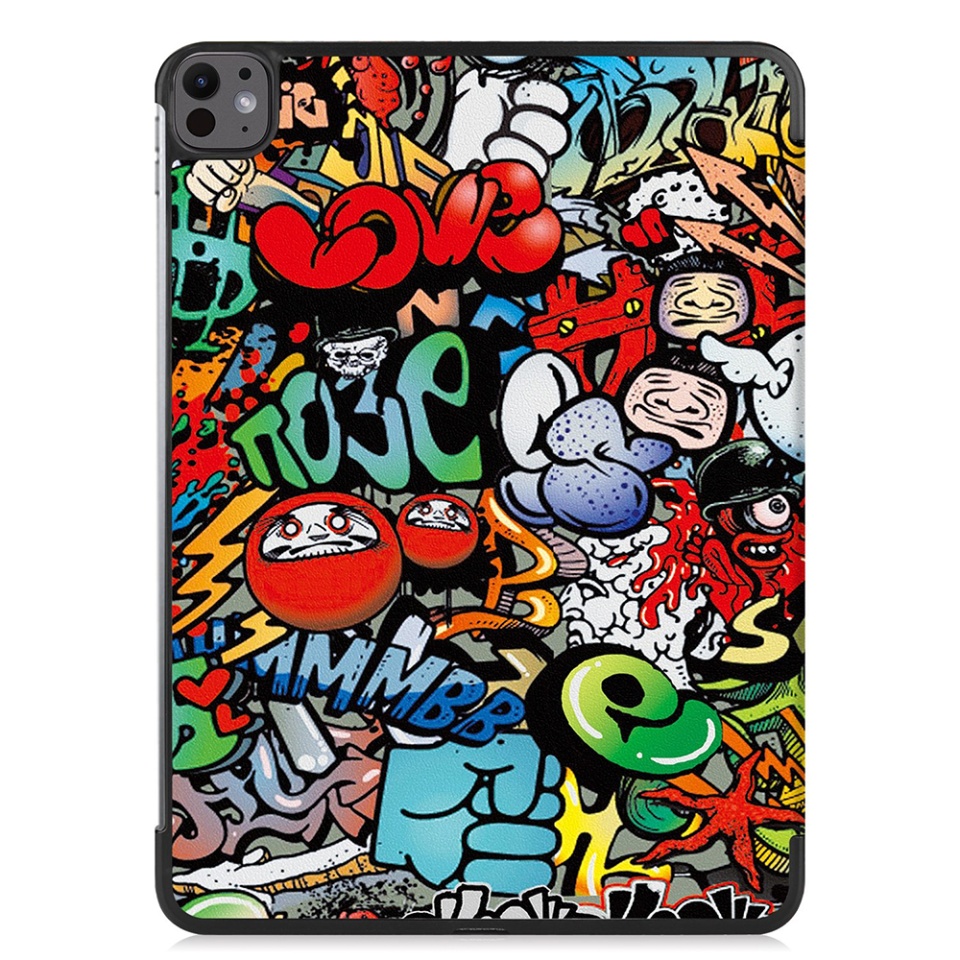 Husa tableta pentru iPad Pro 13 (2024), SKYDDAR INNOVATION, cu suport Multi-Unghi si functie Sleep/Wake, FoldPro, Urban vibe, set cu sticker - 2 | YEO