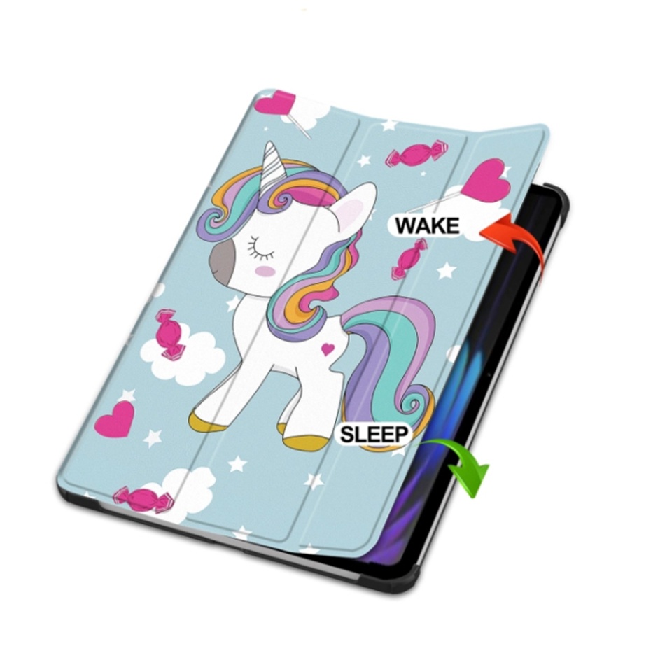 Husa tableta pentru Lenovo Idea Tab Pro 12.7 (2025), SKYDDAR INNOVATION, cu suport Multi-Unghi si functie Sleep/Wake, FoldPro, Unicorn, set cu sticker - 1 | YEO