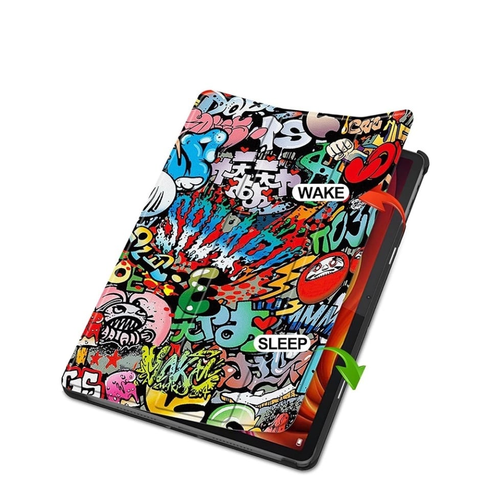 Husa tableta pentru Lenovo Tab K11 Plus, SKYDDAR INNOVATION, cu suport Multi-Unghi si functie Sleep/Wake, FoldPro, Urban vibe, set cu sticker - 3 | YEO